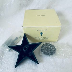 Pottery Barn Star frame hanger wall hook metal blue kids